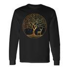 Tree Of Life Tree Of Life Yoga Meditation Tree Deer Langarmshirts