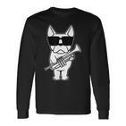 Trumpet Player Brass Musician Dog With Trumpet Langarmshirts