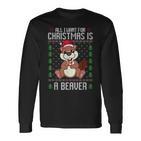 Ugly Xmas Sweater Christmas Beavers Lover Langarmshirts