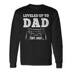 Updated To Papa-Level Unlocked Approx 2025 New Daddy Gamer Langarmshirts