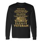 USMCeteran I Am The Storm Gold Foil Effect Langarmshirts