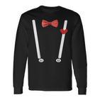 Valentine's Day Costume Hearts Bow Tie & Braces Langarmshirts