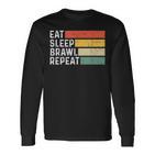 Video Gaming Game Retro Game Eat Sleep Brawl Repeat Langarmshirts