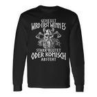 Viking Nordic Compass Wolf Nordic Germanic Midgard Langarmshirts