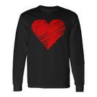 Vintage Red Heart Partner Children Lovealentine's Day Her Her Langarmshirts