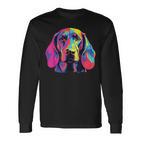 Watercolour Colourful Bavarian Mountain Sweat Dog Langarmshirts