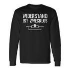 Widerstand Ist Zwecklos Elektriker Elektrizität Geschenk Langarmshirts