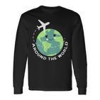 World Travel Around The World Trip Holidays Langarmshirts