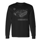 World War 2 Army German Tank Stug Iii Blue Pause Langarmshirts