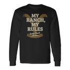 Yellowstone My Ranch My Rules Dutton Ranch Big Chest Logo Langarmshirts