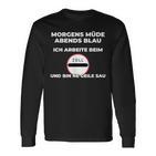 Zollbeamter Morgens Tired Slogan Langarmshirts