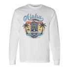 Aloha Hawaii Retro Sunset Tiki Hawaii Beachintage Langarmshirts