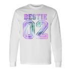 Bff 02 Best Friends Matching Bestie For 2 Tie Dye On Back Langarmshirts