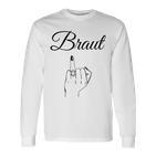 Braut Mittelfinger Junggesellenabschied Lustig Jga Langarmshirts