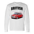 British Classic Car Red Mini Sports Car Gray Langarmshirts