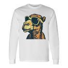 Camel With Sunglasses Gray Langarmshirts