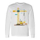 Children's 2Nd Birthday Boys With Crane And Digger Construction Site Langarmshirts