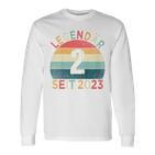 Children's 2Nd Birthday Legendary Since 2023Intage 2 Year Old Langarmshirts