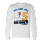 Children's 5 Years Boy Little Bus Driver 5Th Birthday Bus Articulated Bus Langarmshirts