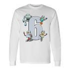 Children's 6 Years Birthday Robot And Technology Langarmshirts