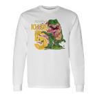 Children's Dinosaur 5Th Birthday Decoration I'm 5 Dinosaur Boys 5 Years Langarmshirts