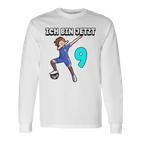 Children's Ich Bin Jetzt 9 Football Boy Dabbing 9Th Birthday Langarmshirts