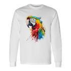 Colourful Parrot Watercolor Langarmshirts