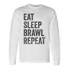 Eat Sleep Brawl Repeat Brawler ideo Player Gray Langarmshirts