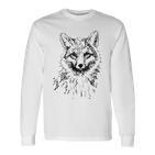 Fox Lovers Fox Motif Animals Gray Langarmshirts