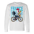 France Bicycle And Baguette Breton Stripes Rooster Langarmshirts