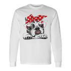 French Bulldog In Headband & Glasses Langarmshirts