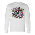 Costume Top Winter Sports Snowboarder Apres Ski Party Langarmshirts