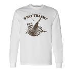 Raccoon Stay Trashy Fun Meme  Gray Langarmshirts