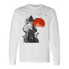 Hangover Human Tree Surreal Artistic Sunset Gray Langarmshirts