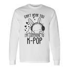 Ich Kann Dich Nicht Hören Ich Hörre Zu Kpop Rabbit K-Pop Gray Langarmshirts