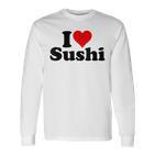 Japanese Food I Love Heart Sushi Langarmshirts