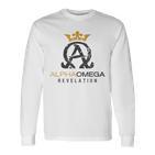 Jesus Christ Alpha And Omega Book Revelation Langarmshirts