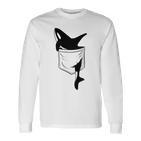 Casual Killer Whale Orca In Your Pocket Blue Langarmshirts