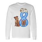 Kinder 8 Geburtstag Junge Hunde Outfit 8 Jahre Alt Welpe Langarmshirts