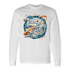 Kinder Astronaut 7 Geburtstag Weltraum Jungen 7 Jahre Raumschiff Langarmshirts