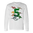 Kinder Geburtstags 5 Jahre Dinosaurier Dino 5 Geburtstag Langarmshirts