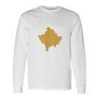 Kosovo Flag Nation Cosovaria Supporter Kosovo Blue Langarmshirts