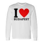 With I Love Budapest Motif Langarmshirts