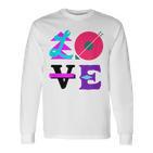 Love Colourful Typography For Creative Individuality Blue Langarmshirts