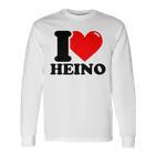 I Love Heino Gray Langarmshirts