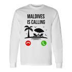 Maldives Calls Souvenir Holiday Travel Summer Langarmshirts