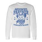 Meowdy Partner Cowboy Catintage Cat Langarmshirts