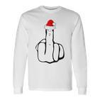 Middle Finger Jolly As Fuck Adult Joke Offensive Christmas Langarmshirts