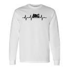 Motorcycle Heartbeat Biker Ecg Heart Rate Motorcycle Biker Langarmshirts