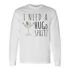 I Need A Hugo Spritz Summer Elderberry Prosecco Cocktail Hug Langarmshirts